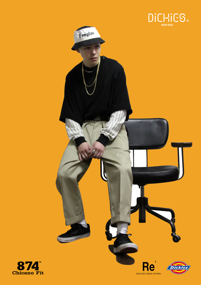 チカーノ ギャングのスタイルを再現 Neon Sign Dickies のリメイクワークパンツ