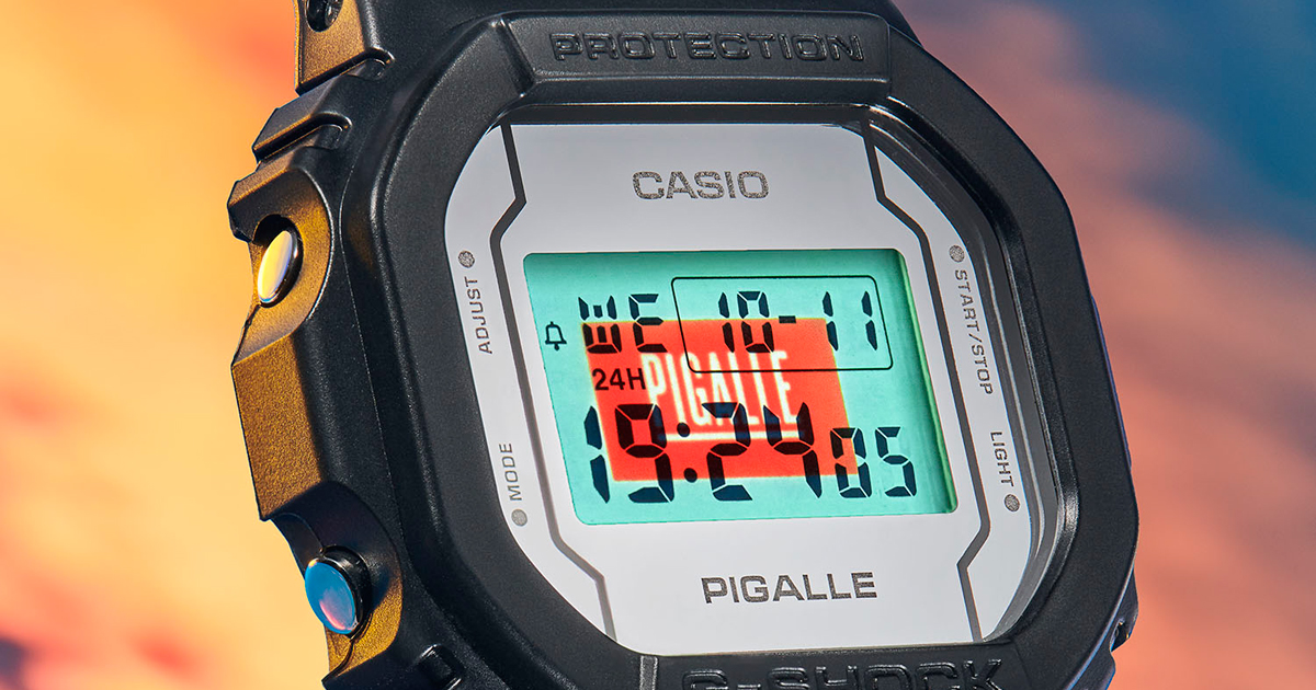 浮かび上がるボックスロゴ。G-SHOCK × PIGALLEのコラボモデル