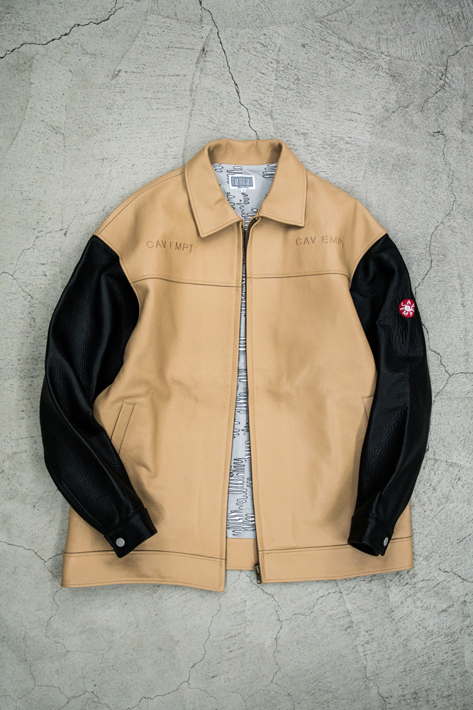 フラワーオブライフ c.e cavempt leather jacket レザージャケット