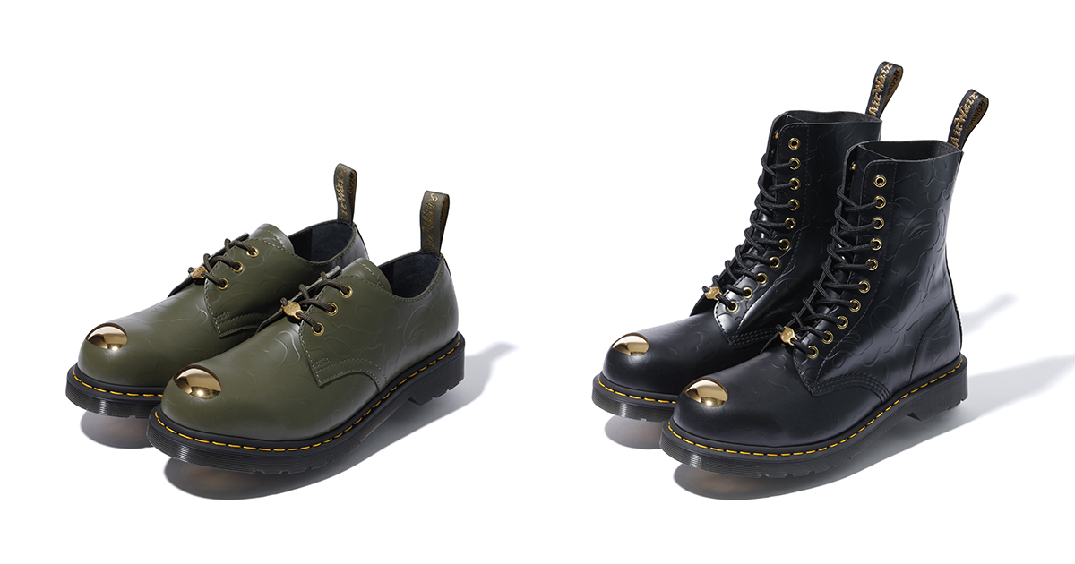 黄金のスチールトゥが目印。A BATHING APE® × Dr.Martensが12月1日に発売