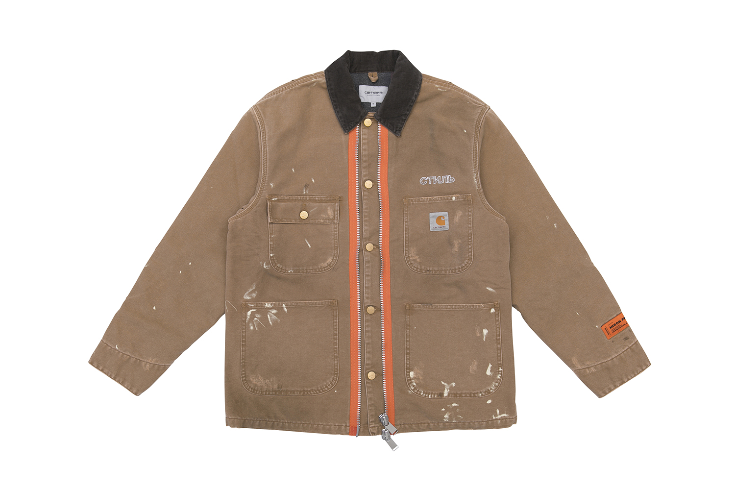 ほぼ未使用 HERON PRESTON × CARHARTT ワークブルゾン 黒 ジャケット