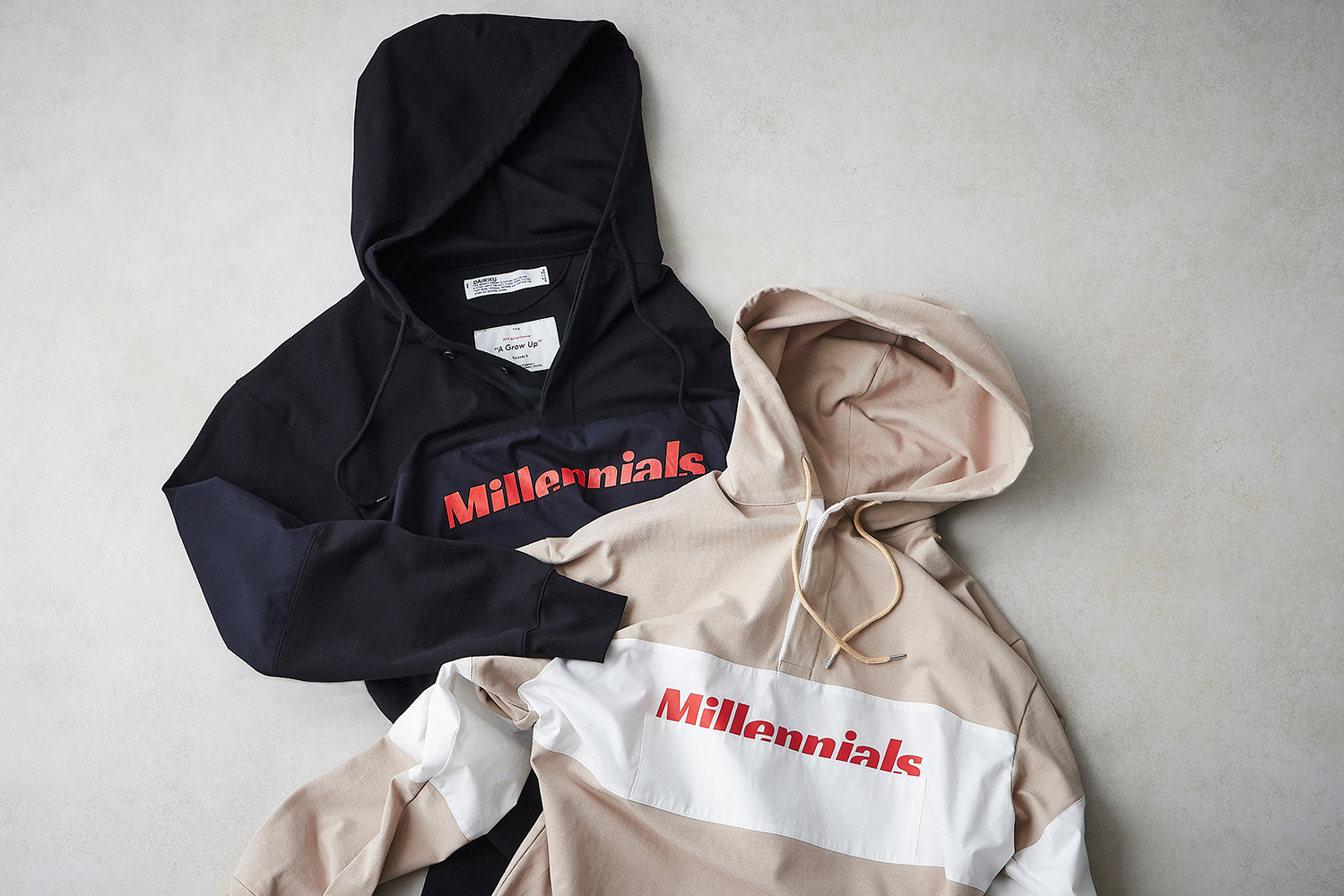 DAIRIKU “Millennials” Rugby Hoodie BLACK-