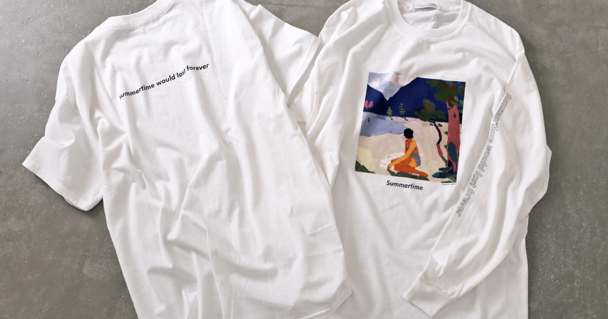 RIRI、KEIJU、小袋成彬による楽曲”Summertime”のアートワークを落とし込んだプリントTシャツ