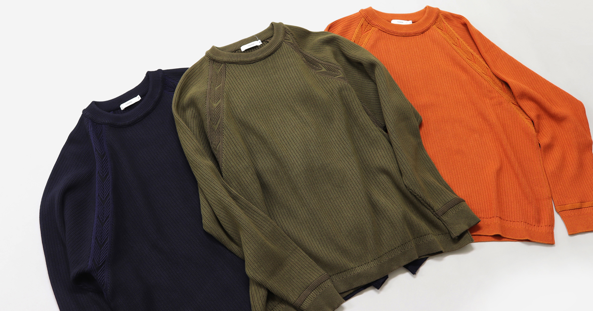 新品タグ付✨YASHIKI × master-piece 切り替えニット　L 季節の移ろいを表現したYASHIKIの『Tasukigake Knit』