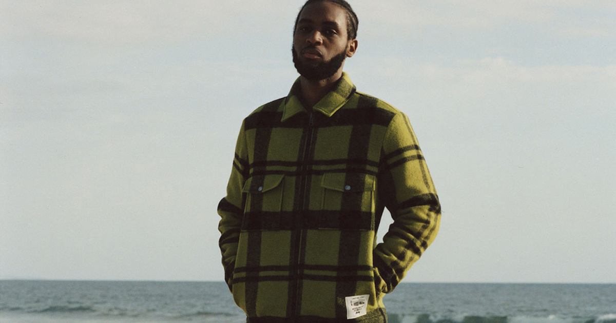 STUSSY×WOOLRICH ステューシー 別注品 ウールリッチ ワークシャツ ステューシー×ウールリッチの厚手ワークシャツ、太さの異なるブラック