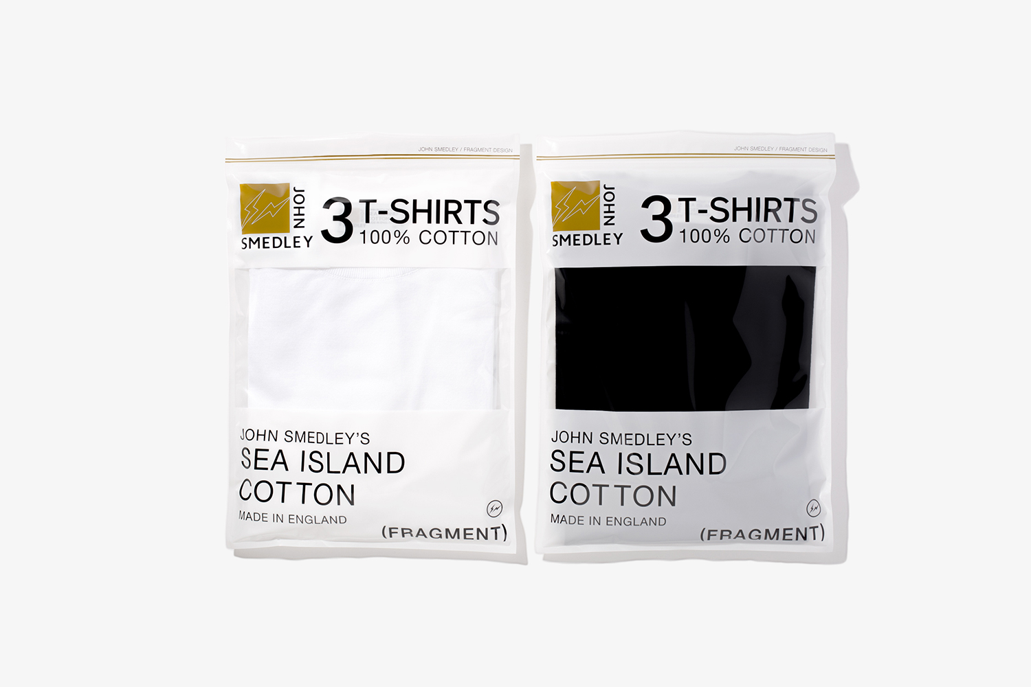 fragment design × JOHN SMEDLEYの第2弾はシーアイランドコットンのパック入りニットTシャツ