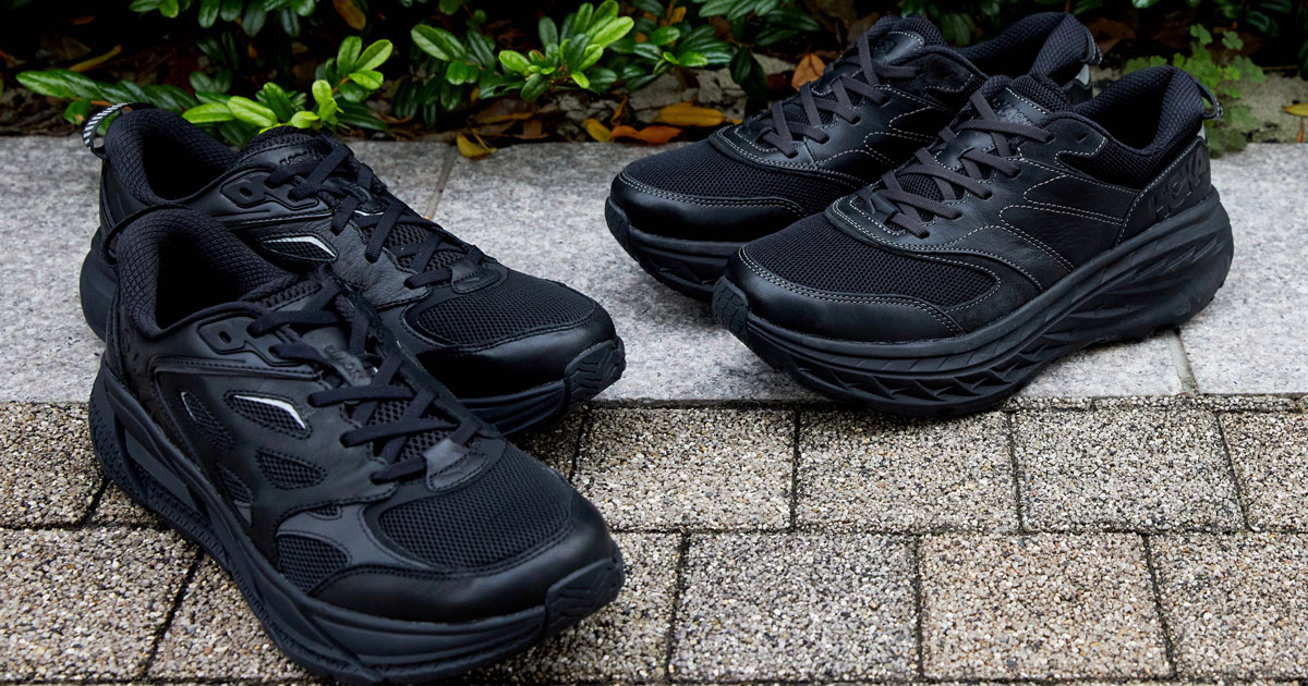 HOKA ONE ONEの『CLIFTON L』と『BONDI L』にオールブラックの HOKA ONE ONEの『CLIFTON L』と『BONDI L』にオールブラックの