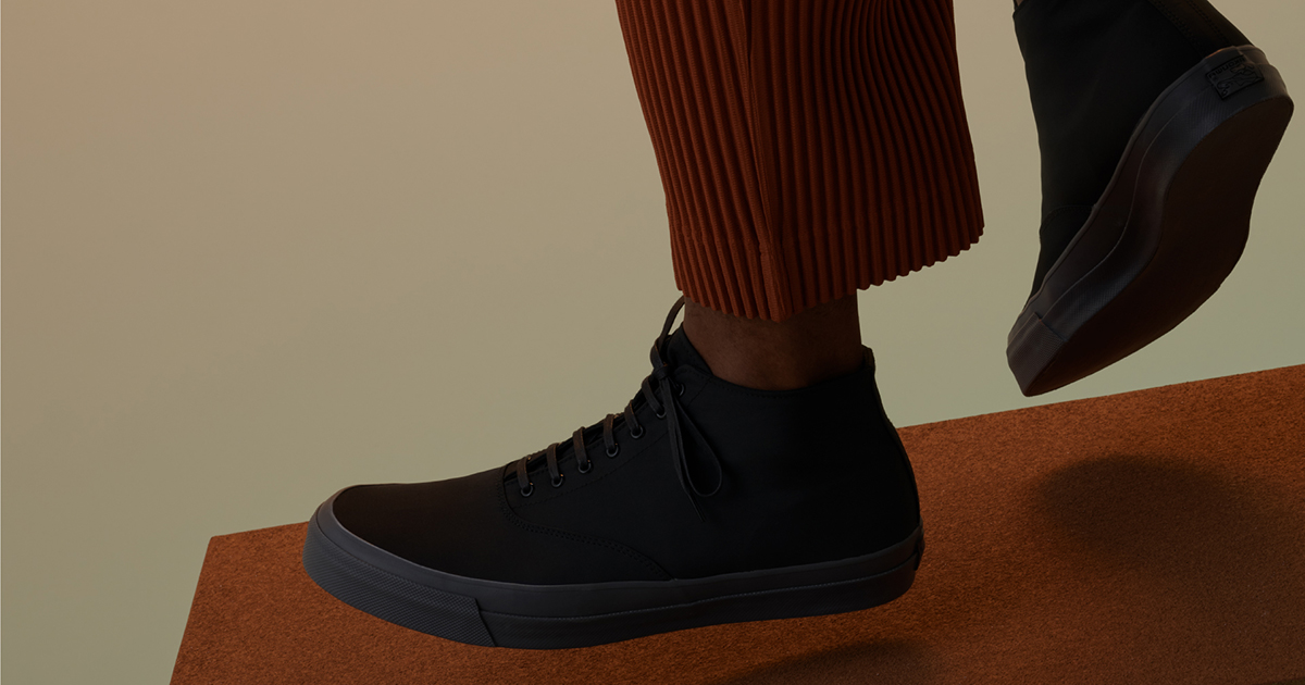 オムプリッセ　デッキシューズ HOMME PLISSE ISSEY MIYAKE 「シャンブレーデッキシューズハイ