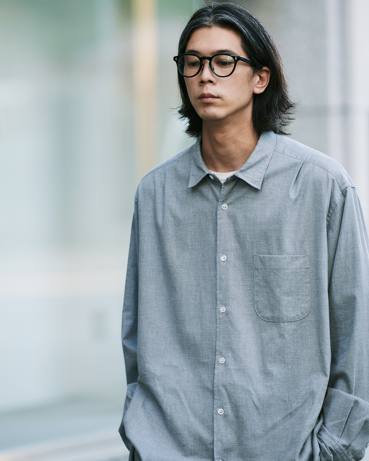 KIYONAGA＆CO THOMAS MASON BIG SHIRT S 白