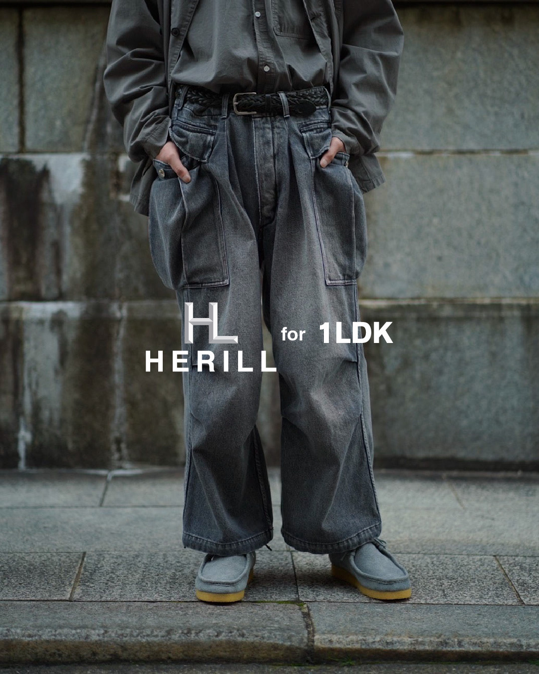 HERILL for 1LDKのデニムカーゴパンツ