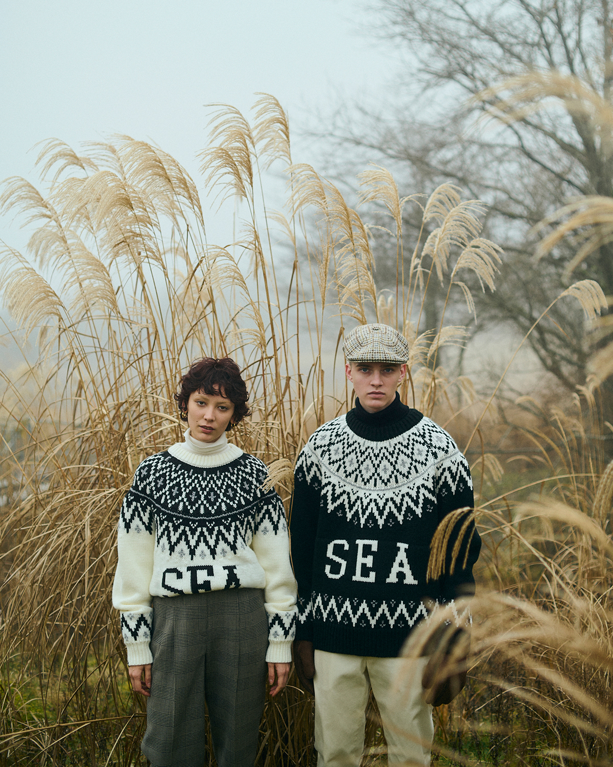 Mサイズですカウチンニットアウター 　WIND AND SEA