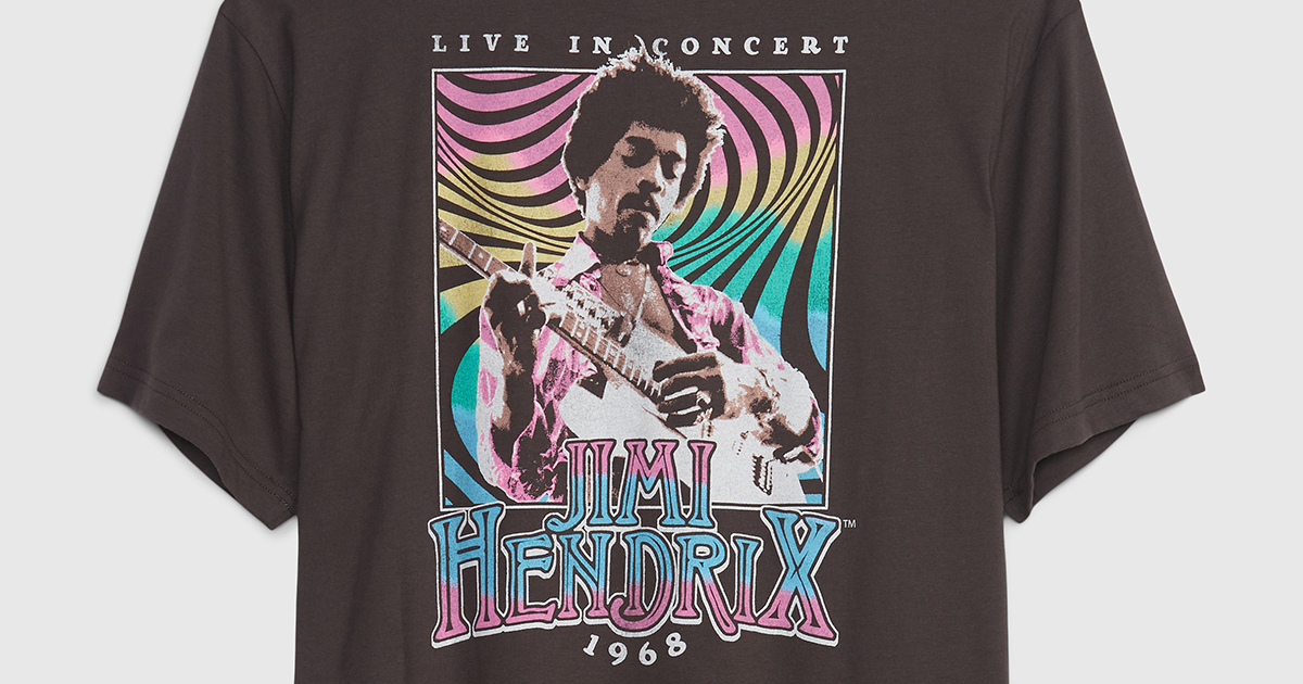 Gapとジミ・ヘンドリックスによるコラボレーションTシャツが5月23日に