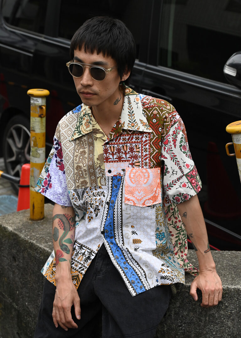 MIYAGIHIDETAKA リメイク半袖シャツ ペイズリー パッチワーク
