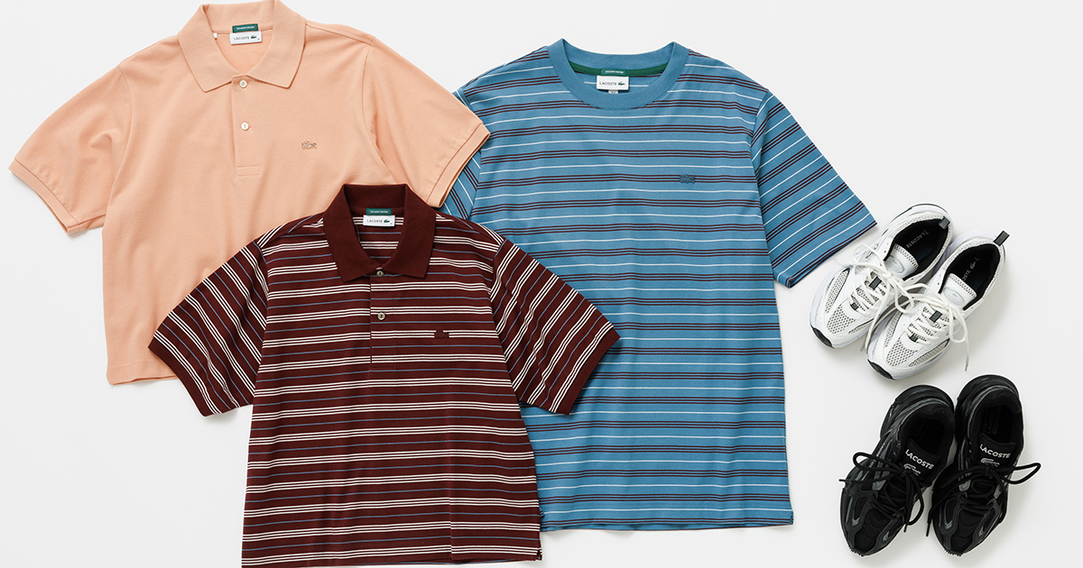 LACOSTE for ADAM ET ROPE' 別注 ポロシャツ ボーダー LACOSTE for ADAM ET ROPÉのポロシャツ&Tシャツ