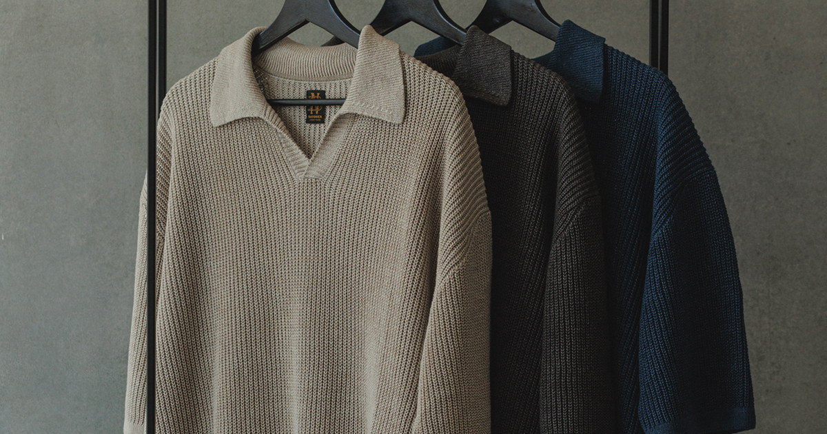 BATONER×ADAM ET ROPE リネンポロスキッパーニット3 BATONER