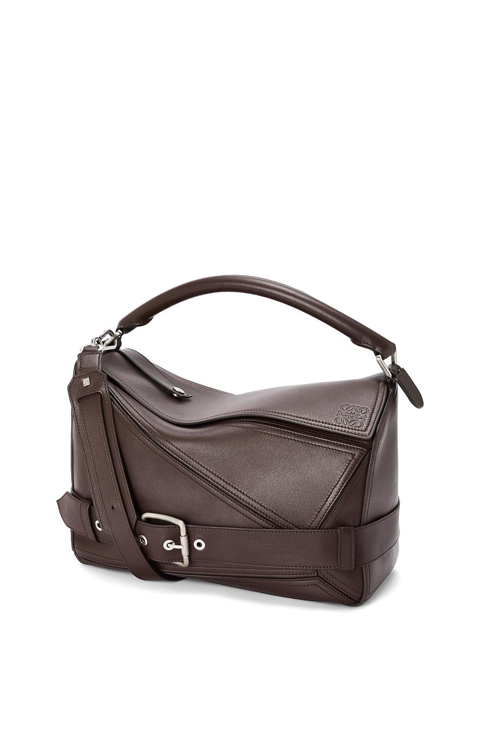 ∞∞ LOEWE ∞∞ Puzzle Biker パズル バイカーバッグ スモール Small Puzzle Biker bag in shiny calfskin Black - LOEWE