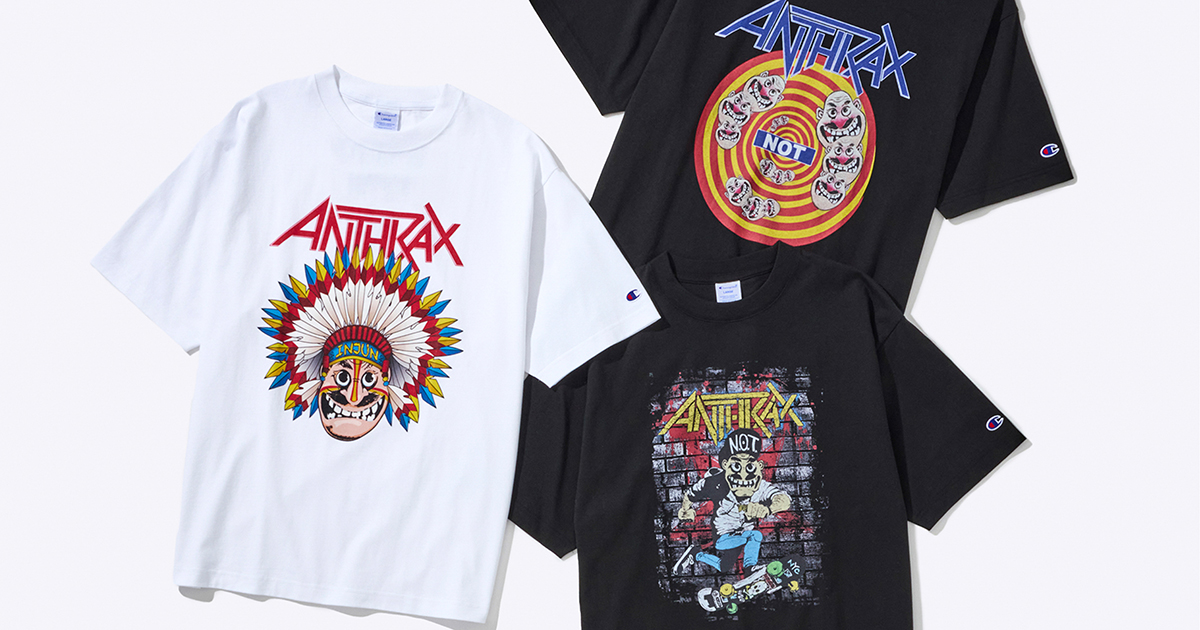 ChampionからANTHRAXのオフィシャルライセンスTシャツがリリース
