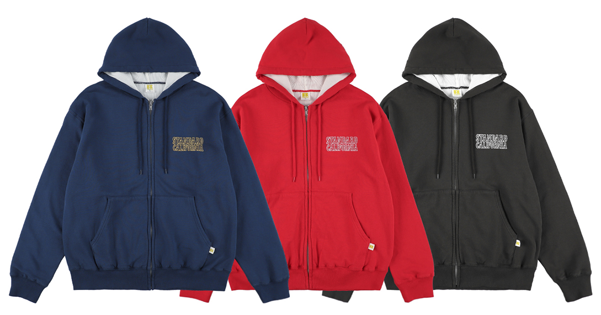 Russell AthleticにStandard Californiaが別注したジップアップ