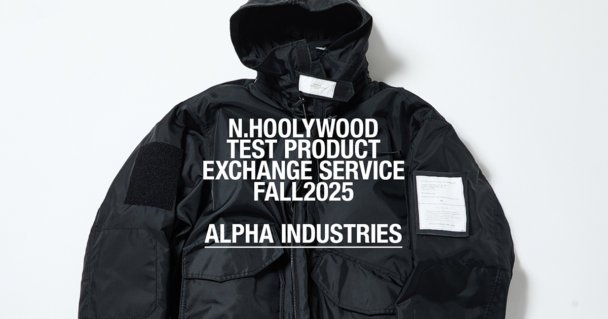 N.HOOLYWOOD TEST PRODUCT EXCHANGE SERVICE × ALPHA INDUSTRIESの