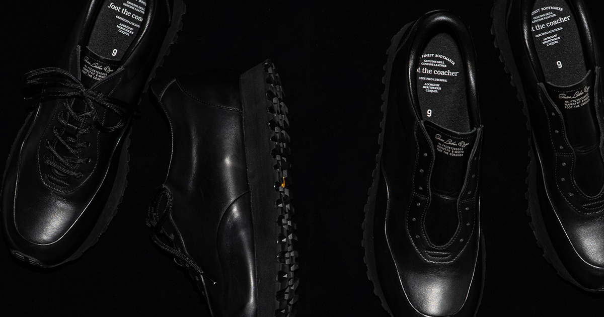 foot the coacherとBEAUTIFUL SHOESからシックなブラックレザーを用 