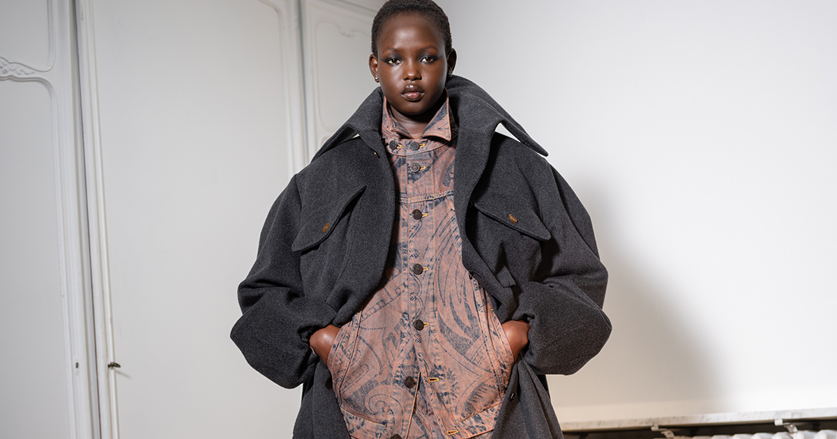 viviennewestwood 顔タグ　激レア　セットアップ ヴィヴィアン・ウエストウッド2025春夏コレクションより、ルック#54